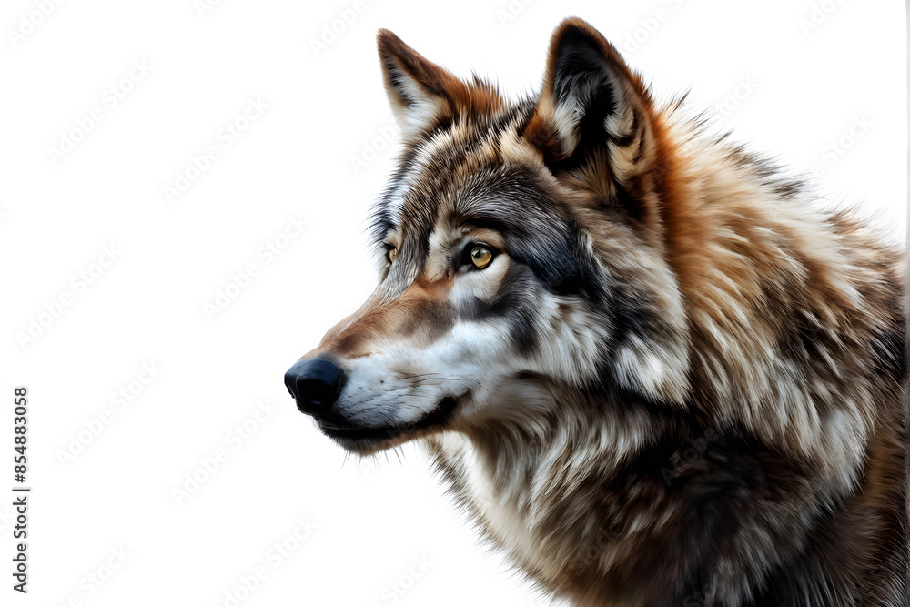 Fototapeta premium Gray wolf isolated on white background 