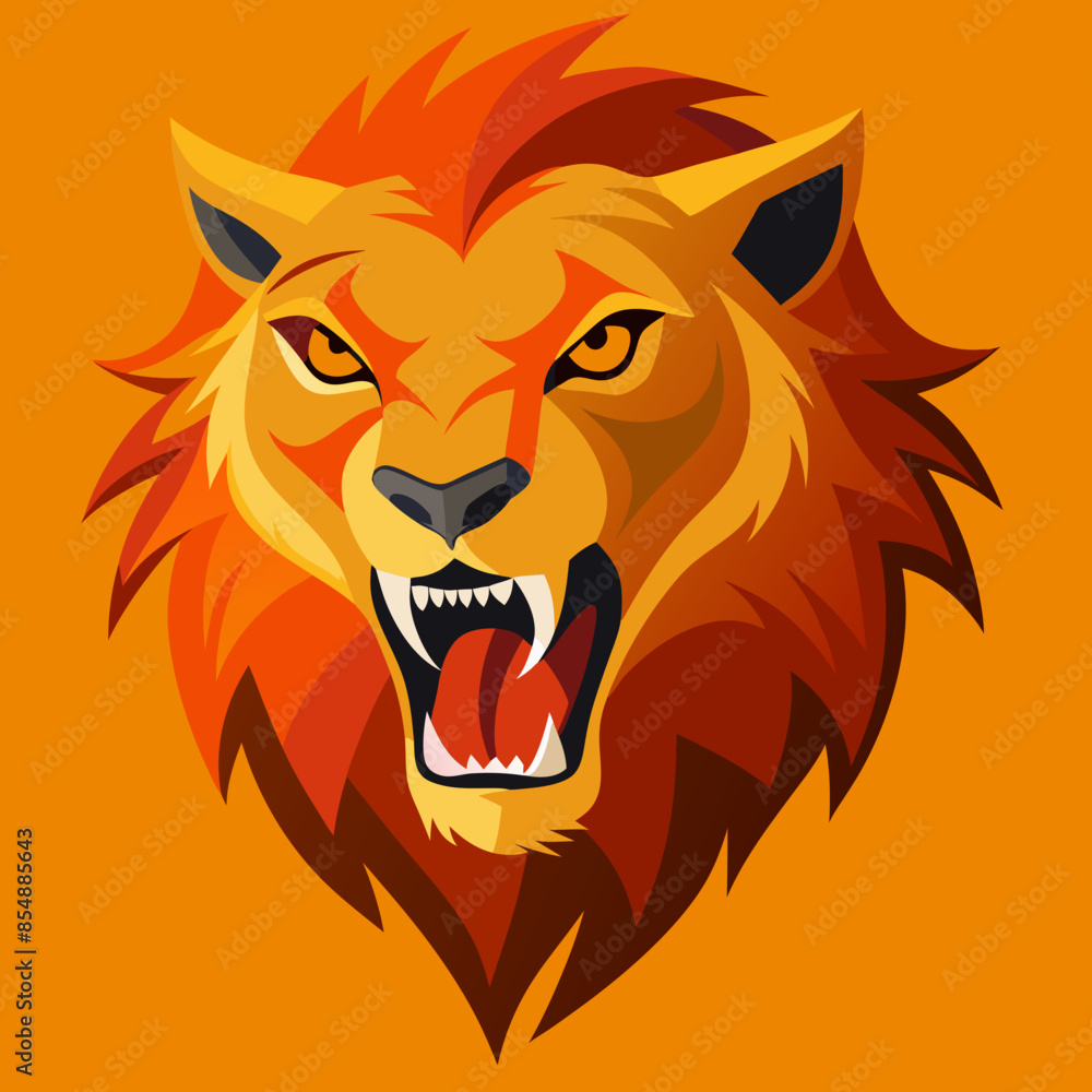 Vector illustration of a head angry lion Vector illustration of a head angry lion