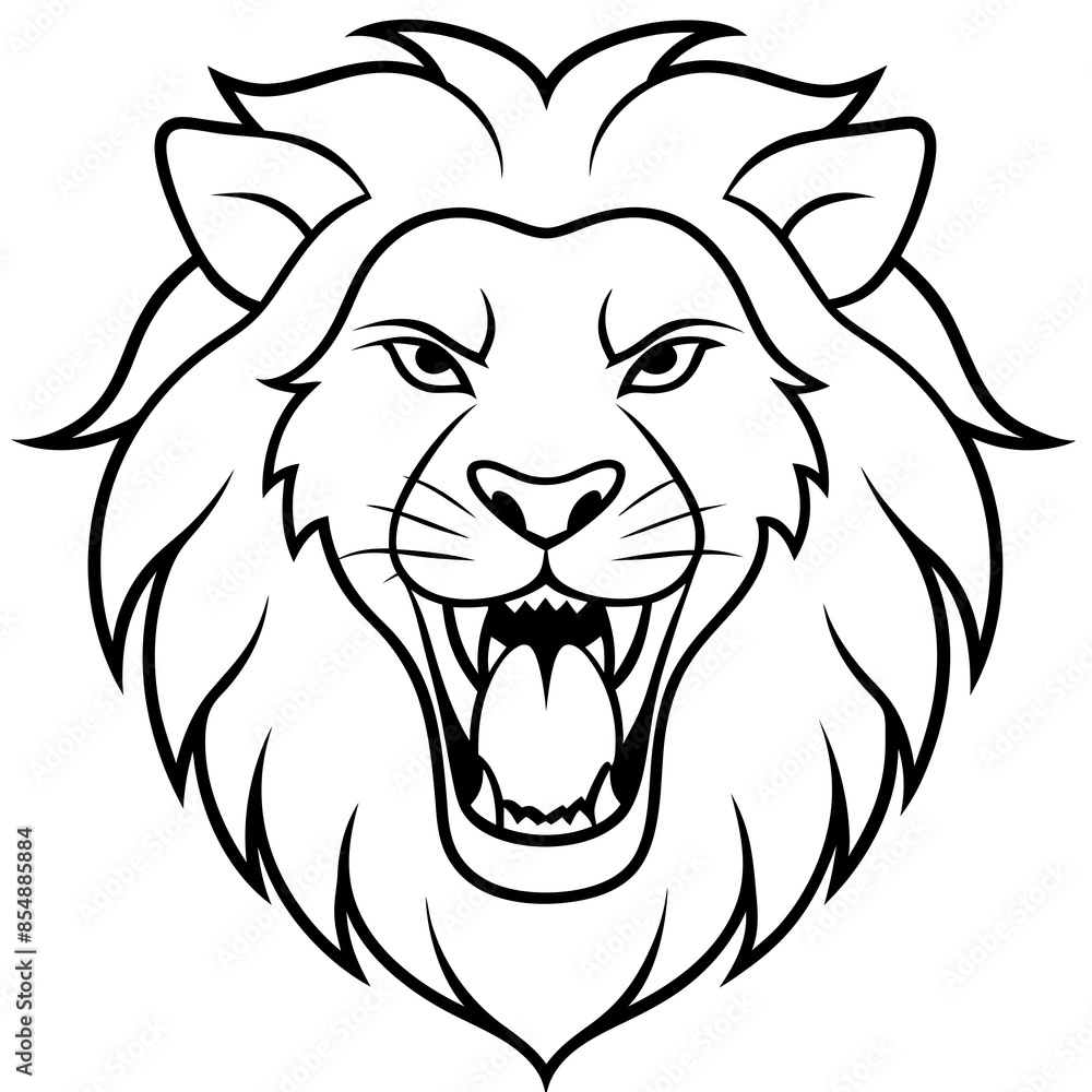 Vector illustration of a head angry lion Vector illustration of a head angry lion