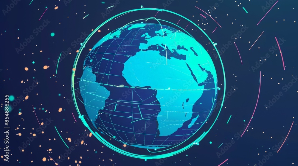 Motion graphic of a globe spinning with dynamic population data ...