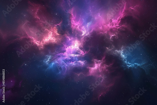 Colorful cosmic nebula shrouded in space dust, celestial wonders cosmic starry sky concept illustration © lin