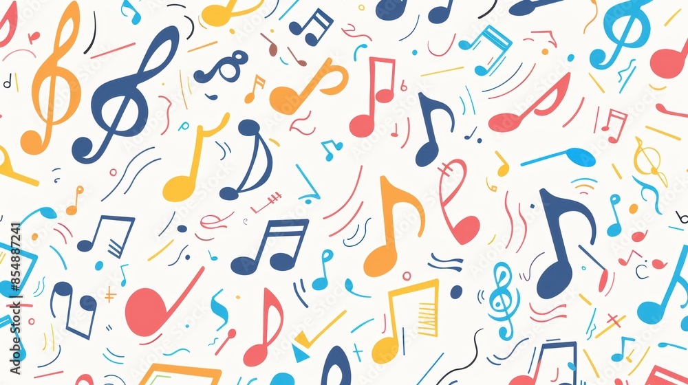 Colorful music notes pattern illustration Colorful music notes pattern illustration
