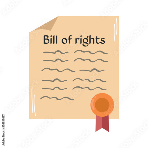 Bill of rights icon clipart avatar logtotype isolated vector illustration