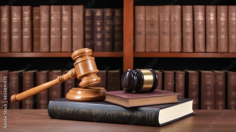 Wooden Gavel With Golden Scale On Table. golden gavel on a black background. Smart law, legal advice icons and lawyer working tools in the lawyers office showing concept of digital law background Wooden Gavel With Golden Scale On Table. golden gavel on a black background. Smart law, legal advice icons and lawyer working tools in the lawyers office showing concept of digital law background