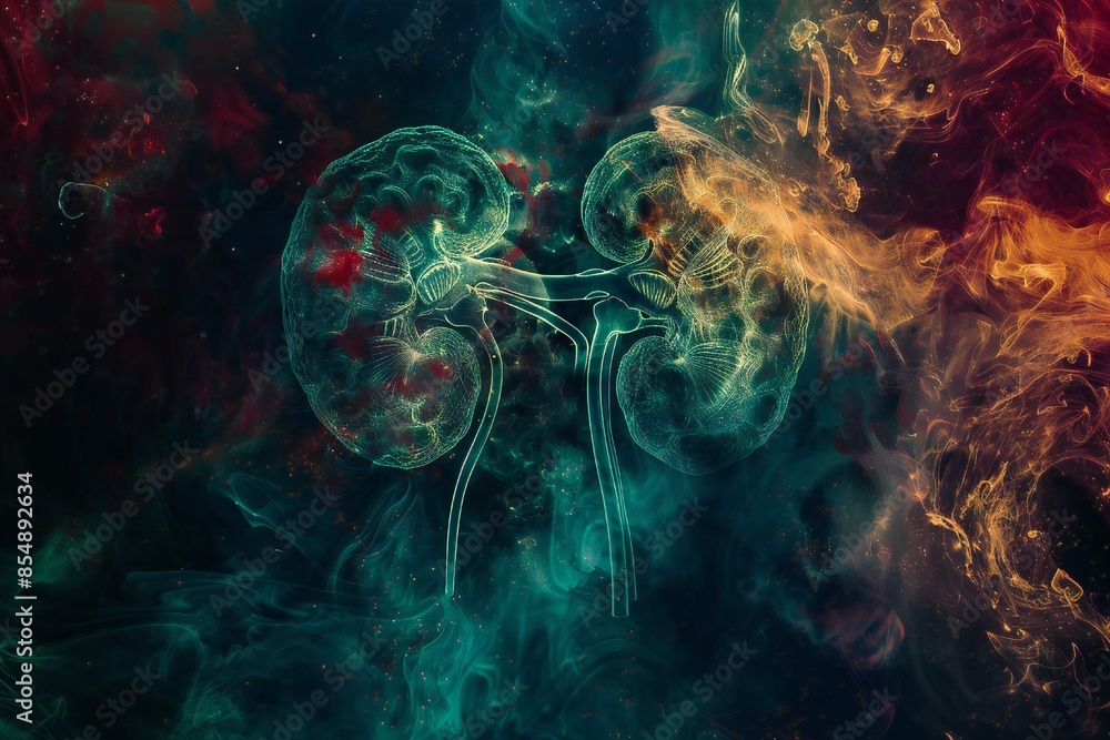 Abstract kidneys disease research background Generative Ai Abstract kidneys disease research background Generative Ai