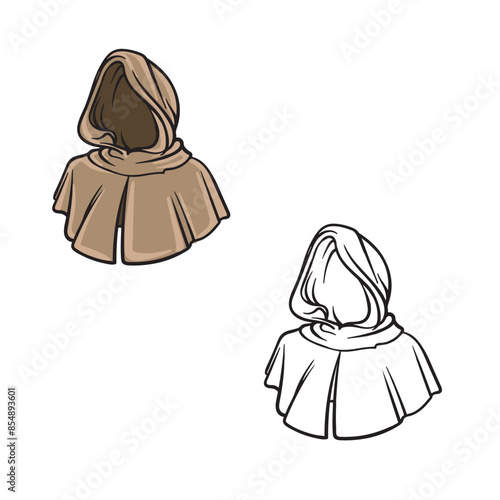 hood drawing with line art style. You can change coloe you want. Easy to edit. Vector illustration