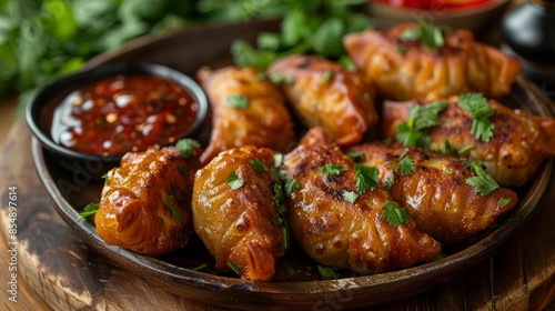 Crispy Veg Shapale Momos: Top View of Fried Vegetable Dumplings
