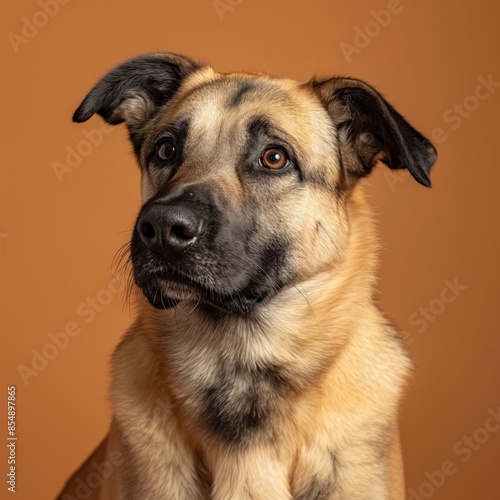 Anatolian Shepherd dog on minimalistic colorful background with Copy Space. Perfect for banners, veterinary ads, pet food promotions, and minimalist designs. 