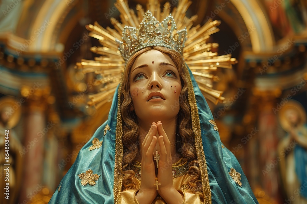 Holy Mary Emanating Reverence, Motherly Love, and Spiritual Devotion Holy Mary Emanating Reverence, Motherly Love, and Spiritual Devotion