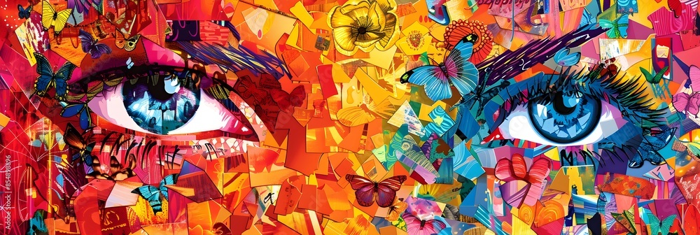 Fototapeta premium Captivating Chromatic Interplay A Visually Arresting of the Boundless Realms of Digital
