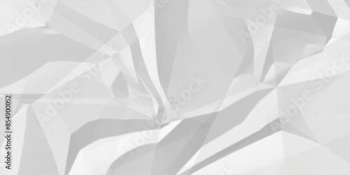 Abstract white crumpled paper texture background, White empty leaf of crumpled paper. Vector illustration.