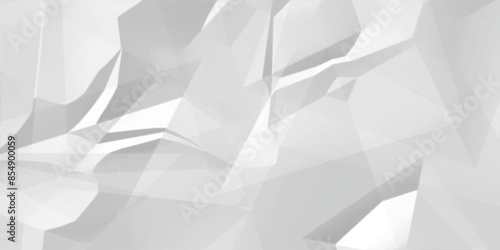 Abstract white crumpled paper texture background, White empty leaf of crumpled paper. Vector illustration.