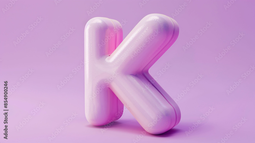 3D rendering letter K, 3d style decorated capital letter K