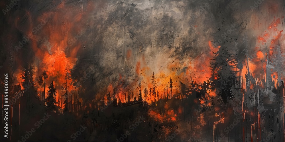 Fire in the forest. Firefighters battle a forest fire. Firefighters work to extinguish a forest fire. A forest fire burns through the trees. Fire in the forest. Firefighters battle a forest fire. Firefighters work to extinguish a forest fire. A forest fire burns through the trees.