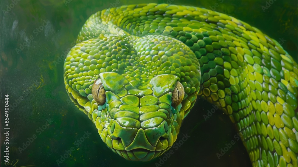 Green Snake Close-Up - Generative AI Green Snake Close-Up - Generative AI