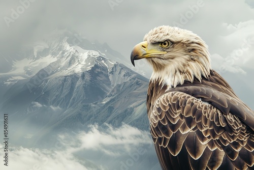 eagle with double exposure