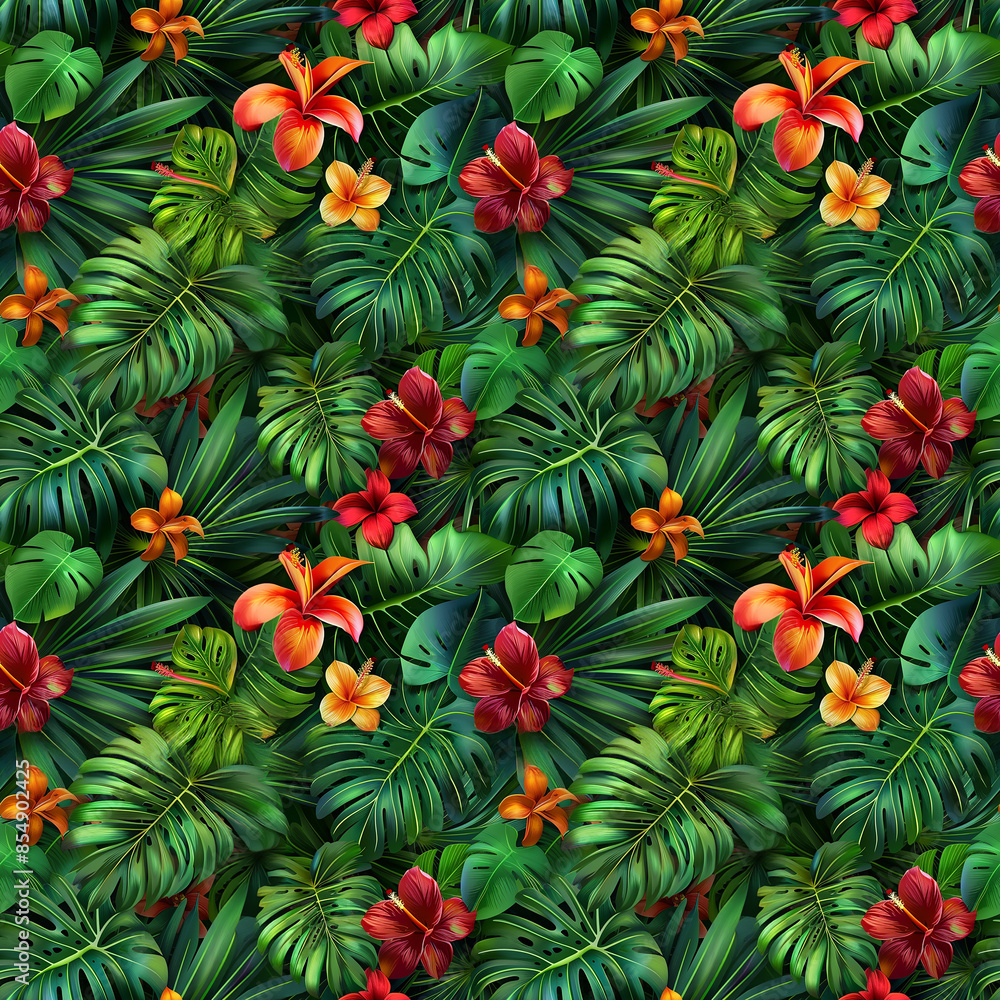 Tropical floral pattern seamless design Tropical floral pattern seamless design