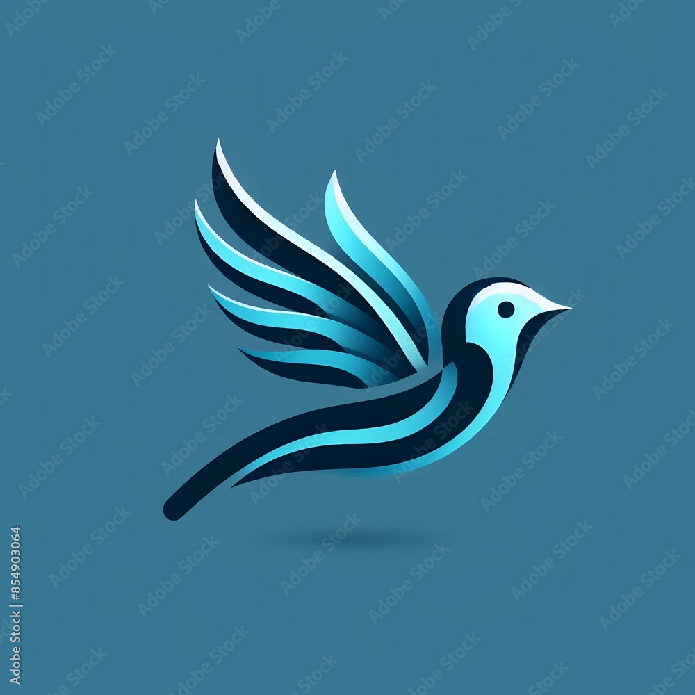 Obraz premium AI Generate of Flying Sparrow in Elegant Style with Minimal Geometric Form. Vector, Logo, Symbol. Businesses related to nature, vacational resort, travelling, tourism fashion, etc.