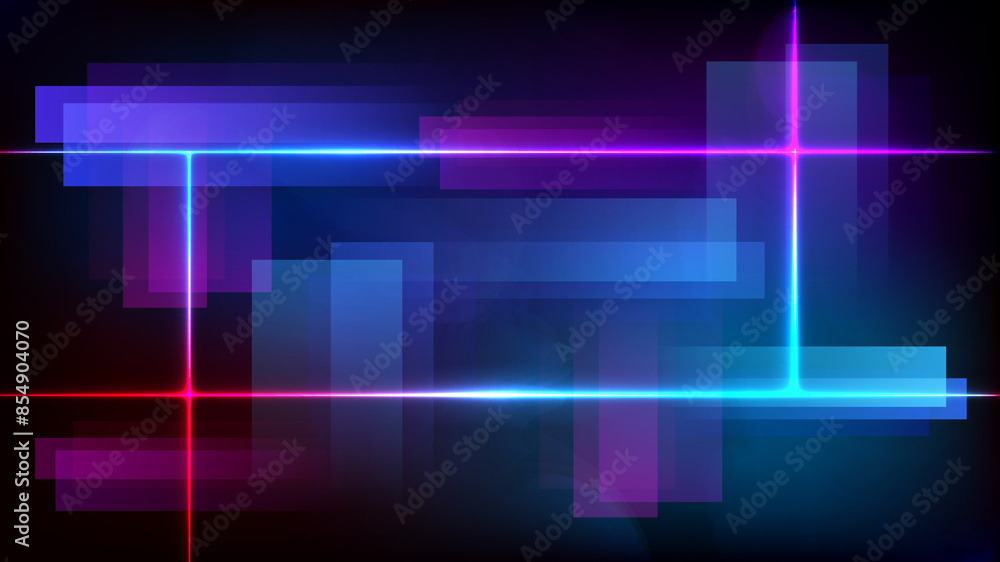 Dark backdrop with neon lines. Raster illustration. Design for wallpaper, background, poster, banner. Dark backdrop with neon lines. Raster illustration. Design for wallpaper, background, poster, banner.