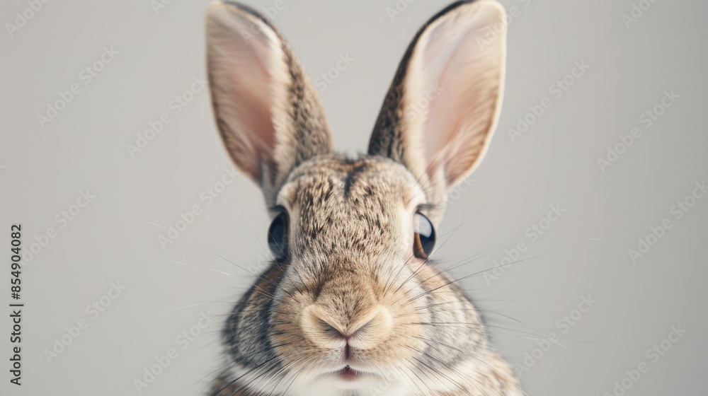 Extremely detailed 8k photograph of a rabbit with a light solid background, showcasing its realistic fur texture, sharp eyes, and natural pose, professional studio quality Extremely detailed 8k photograph of a rabbit with a light solid background, showcasing its realistic fur texture, sharp eyes, and natural pose, professional studio quality