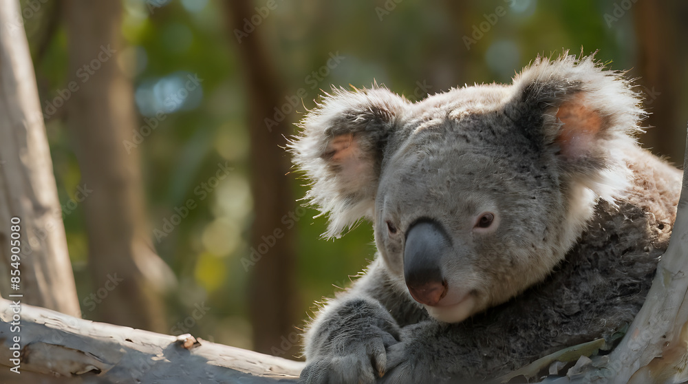 Fototapeta premium a koala bear that is sitting on a tree branch