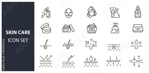 Skin Care Cosmetic Collection Icons Set Vector