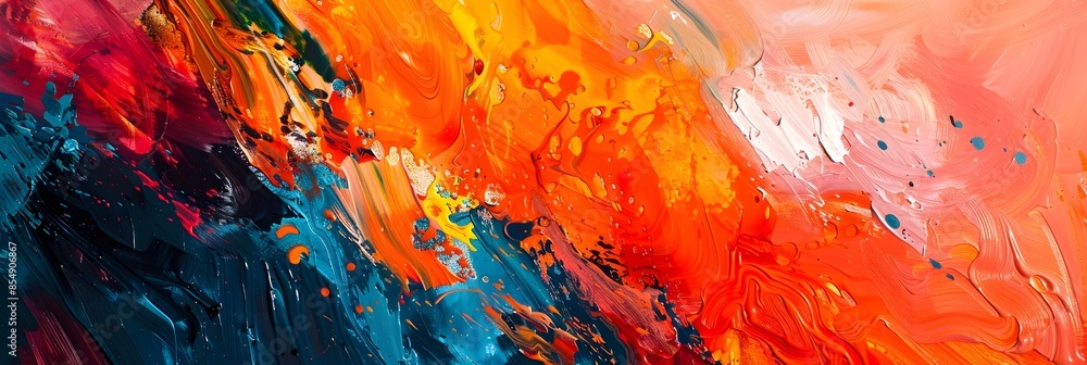 Energetic and Vibrant Abstract Painting Showcasing Spontaneous Brush Strokes and Fiery Color Explosions Energetic and Vibrant Abstract Painting Showcasing Spontaneous Brush Strokes and Fiery Color Explosions