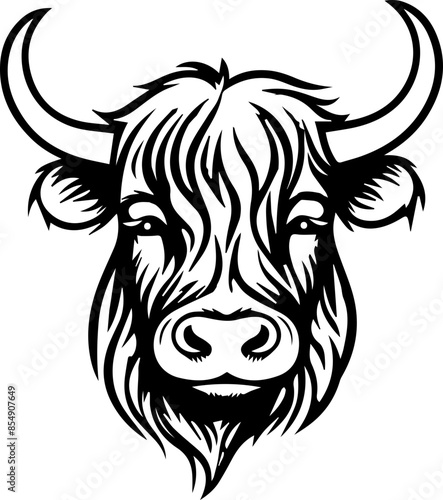 scottish highland cow vector transparent background PNG clipart