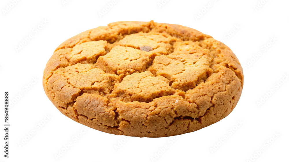 A delicious close-up of isolated cookie, baked to a golden brown A delicious close-up of isolated cookie, baked to a golden brown