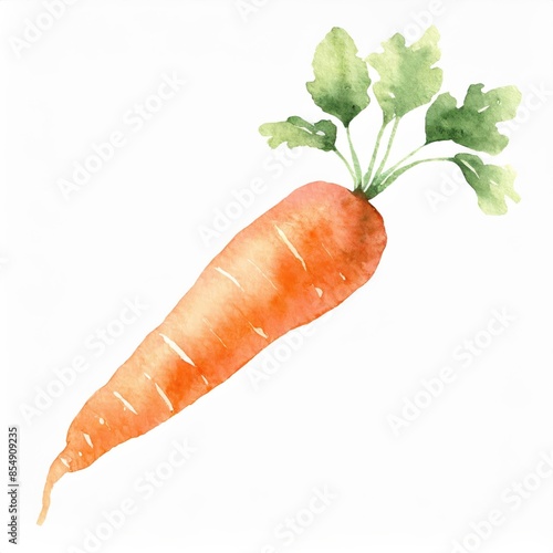 Hand drawn watercolor carrot vegetable isolated on white background
