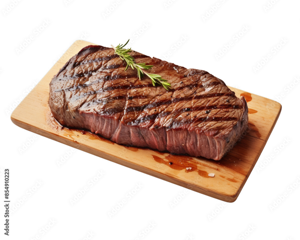 Juicy grilled steak on wooden board with rosemary garnish. Perfect for culinary, food photography, and dining concepts. Juicy grilled steak on wooden board with rosemary garnish. Perfect for culinary, food photography, and dining concepts.