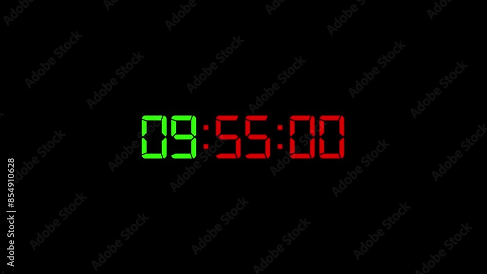 10 minutes countdown on black digital clock 10 minutes countdown on black digital clock