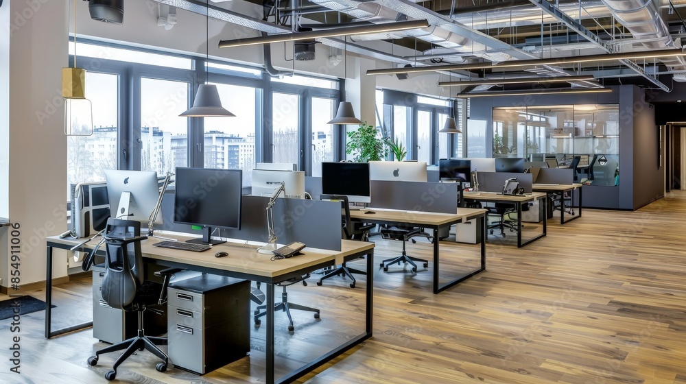 Large modern office with open space to work Large modern office with open space to work