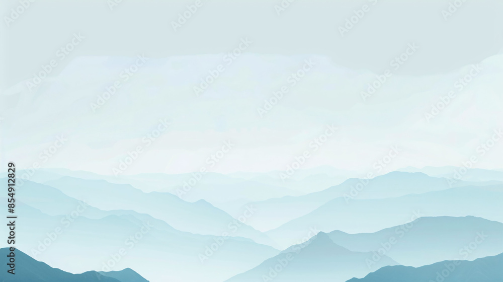 Ink style landscape painting in blue tones, ink style landscape painting concept illustration Ink style landscape painting in blue tones, ink style landscape painting concept illustration