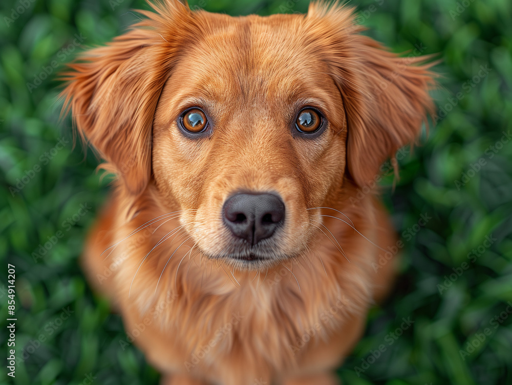 Curious Golden Retriever Puppy Facing the Camera Curious Golden Retriever Puppy Facing the Camera