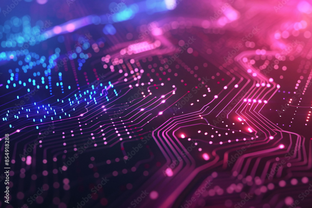 Futuristic holographic particle display, glowing particles and data flow concept illustration Futuristic holographic particle display, glowing particles and data flow concept illustration