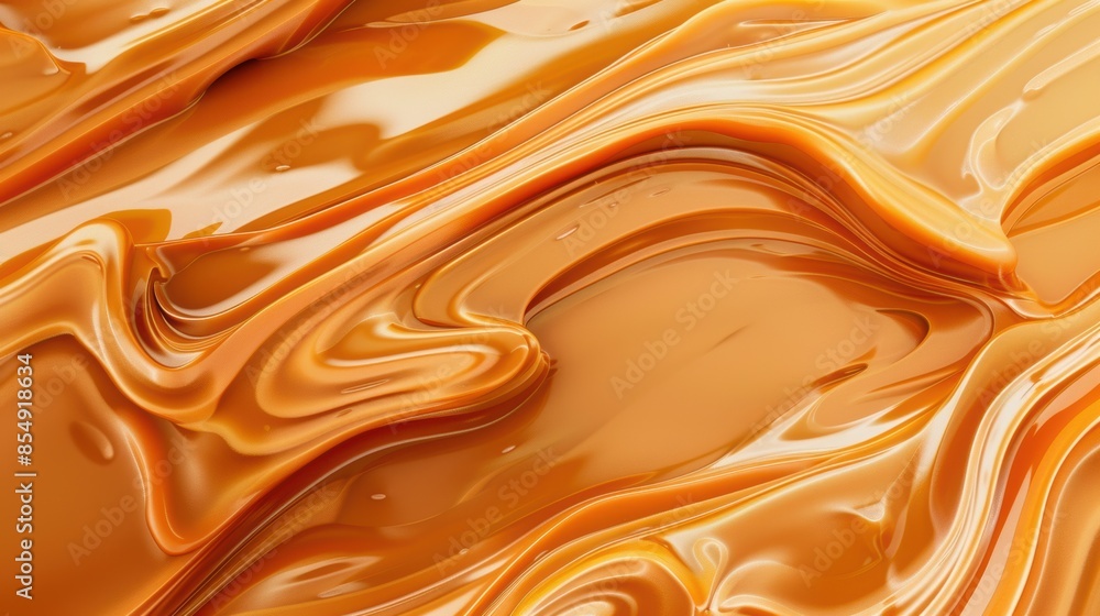 Abstract wavy pattern of melted caramel Abstract wavy pattern of melted caramel