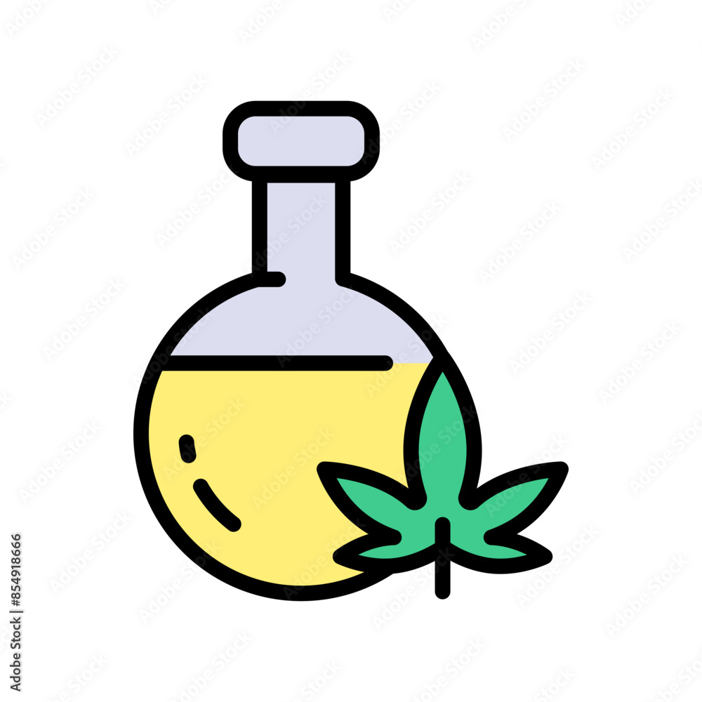 Hemp oil color icon. Cannabis oil bottle flat vector icon. Simple sign for mobile concept and web design. Symbol, logo illustration. Vector graphics Hemp oil color icon. Cannabis oil bottle flat vector icon. Simple sign for mobile concept and web design. Symbol, logo illustration. Vector graphics
