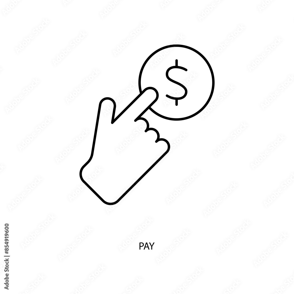 pay concept line icon. Simple element illustration. pay concept outline symbol design. pay concept line icon. Simple element illustration. pay concept outline symbol design.
