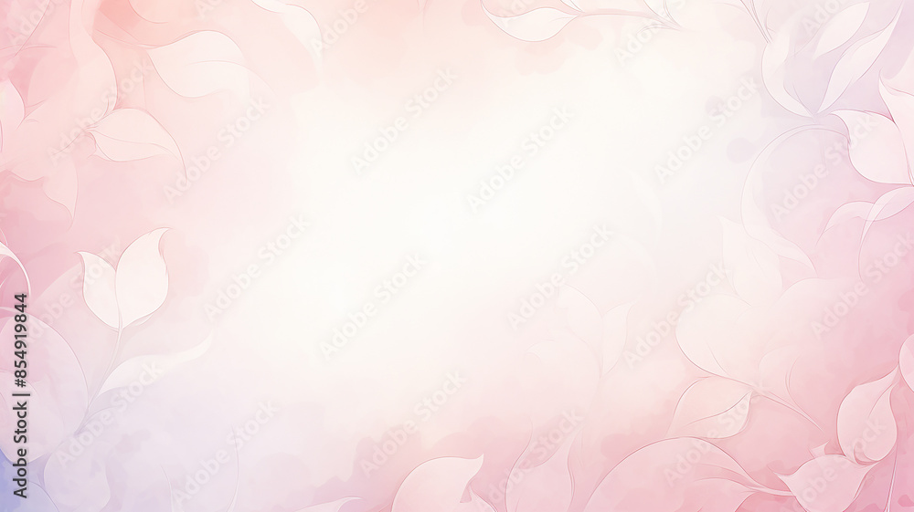 Abstract delicate romantic background with floral ornament, greeting card in pink watercolor style Abstract delicate romantic background with floral ornament, greeting card in pink watercolor style