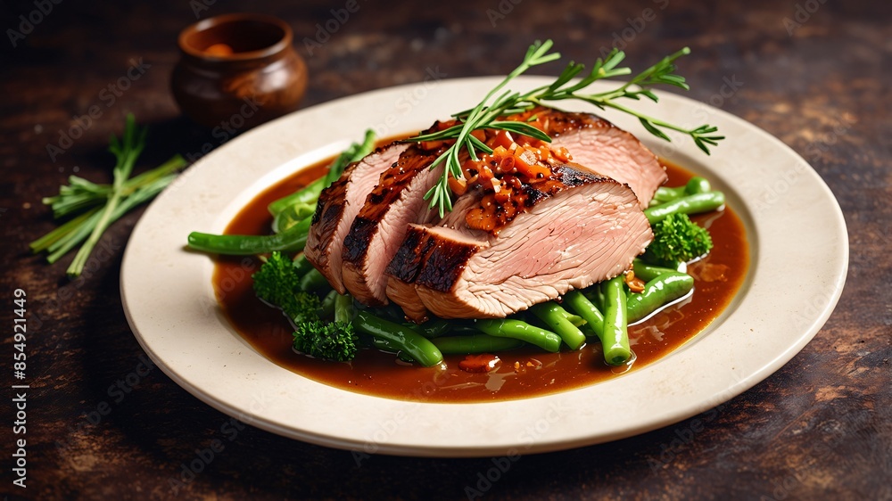 Seared Pork Tenderloin with Green Beans and Rosemary Seared Pork Tenderloin with Green Beans and Rosemary