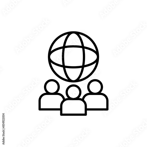 Teamwork outline icons, minimalist vector illustration ,simple transparent graphic element .Isolated on white background