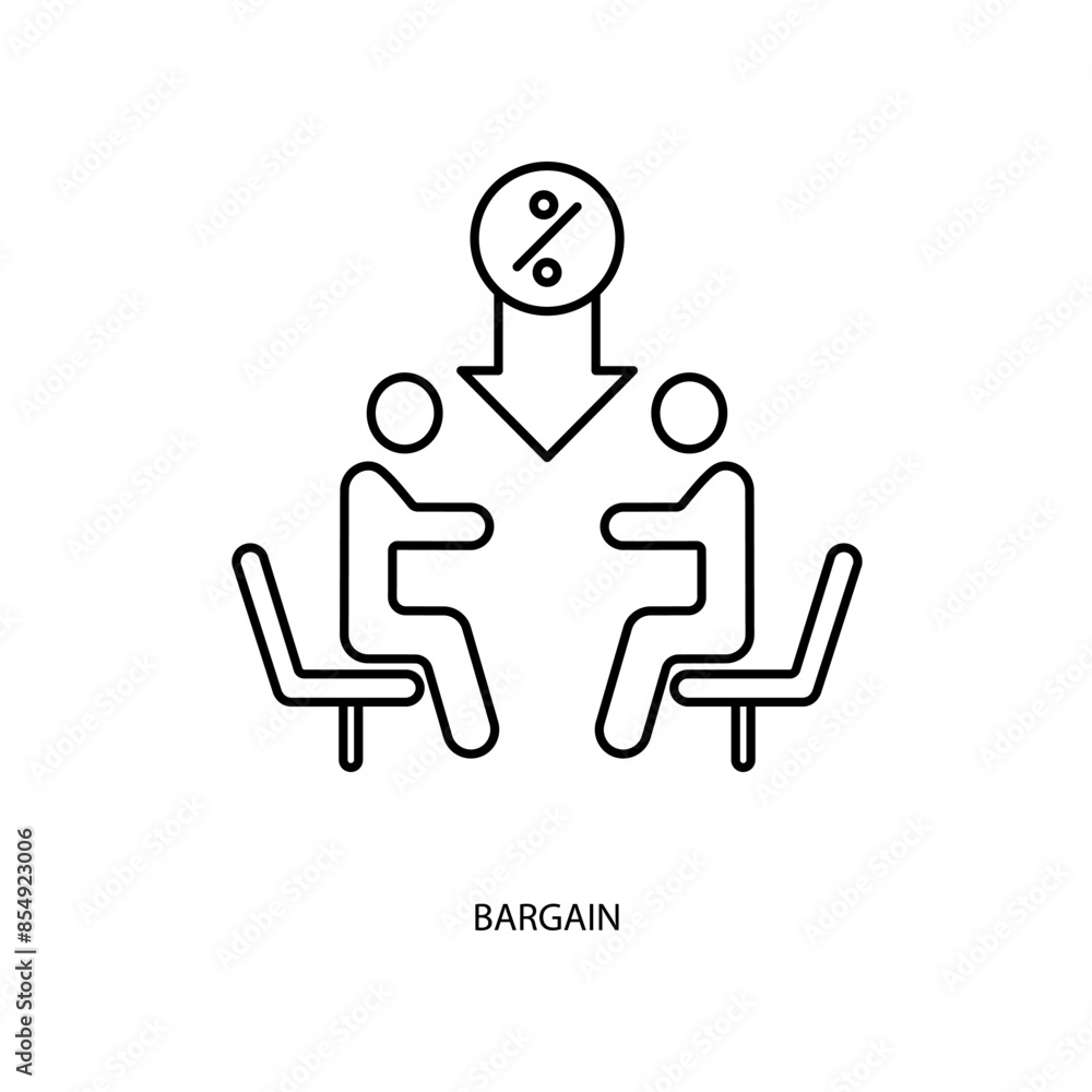 Fototapeta premium bargain concept line icon. Simple element illustration. bargain concept outline symbol design.