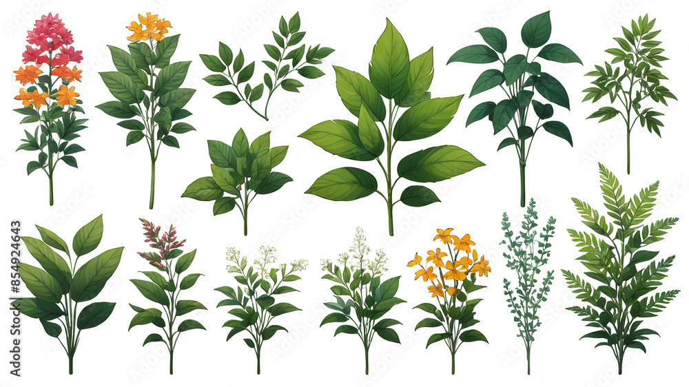 Botanical elements on transparent background. Botanical elements on transparent background.