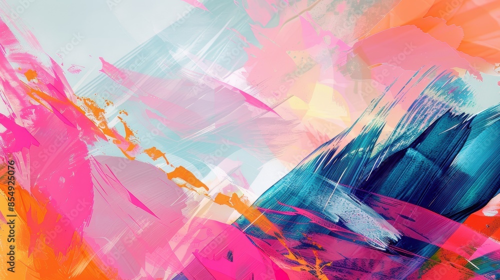 Abstract digital art with colorful brushstrokes Abstract digital art with colorful brushstrokes