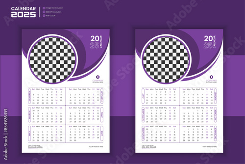 Wall calendar for the new year and vibrant abstract design for a business template