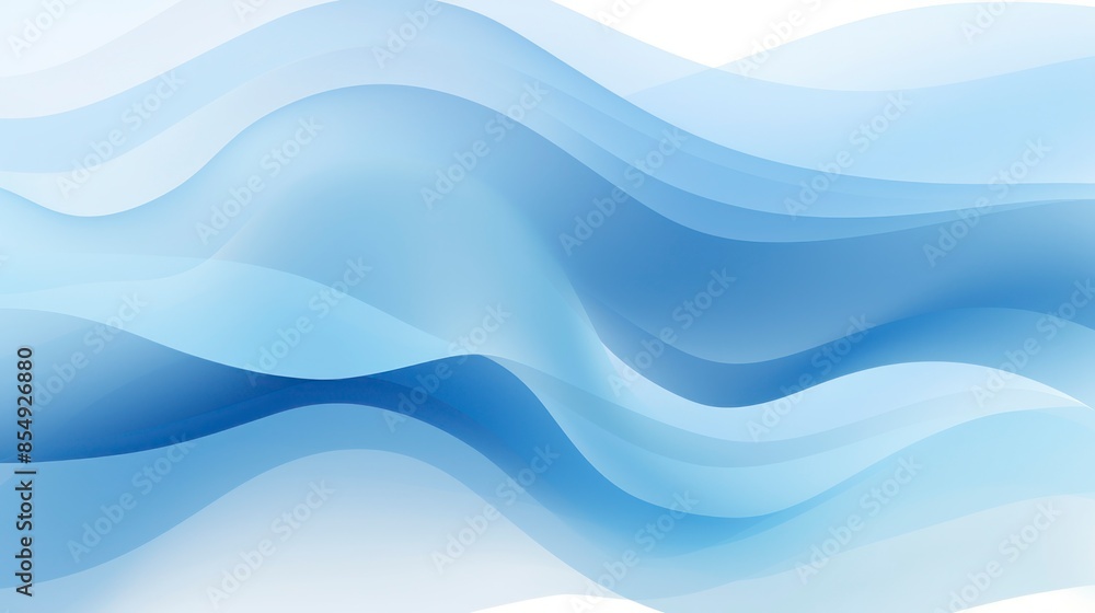 Fototapeta premium Abstract background with smooth lines in blue and white colors