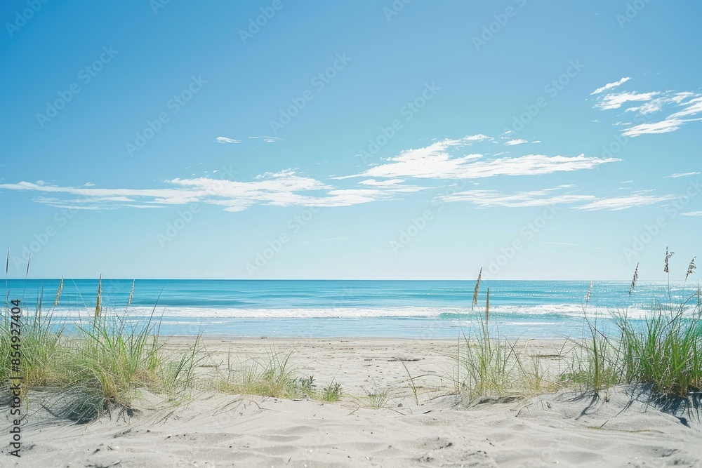 a lake with mountains in the background, invitation with a serene beach landscape a lake with mountains in the background, invitation with a serene beach landscape