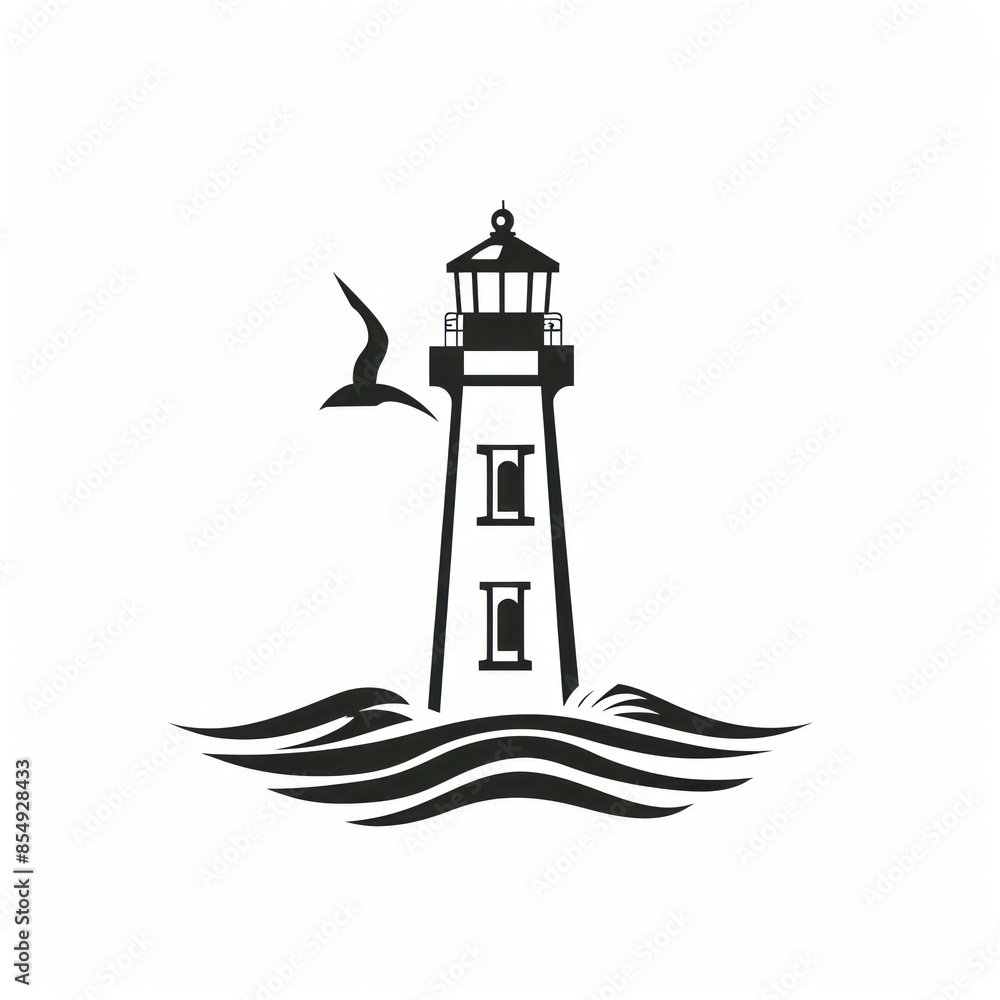 Flat lighthouse logo design vector illustration idea Flat lighthouse logo design vector illustration idea