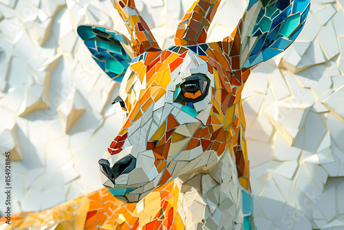 Wallpaper Mural A vibrant mosaic-style depiction of various animals, showcasing intricate patterns and colorful artistry. Torontodigital.ca